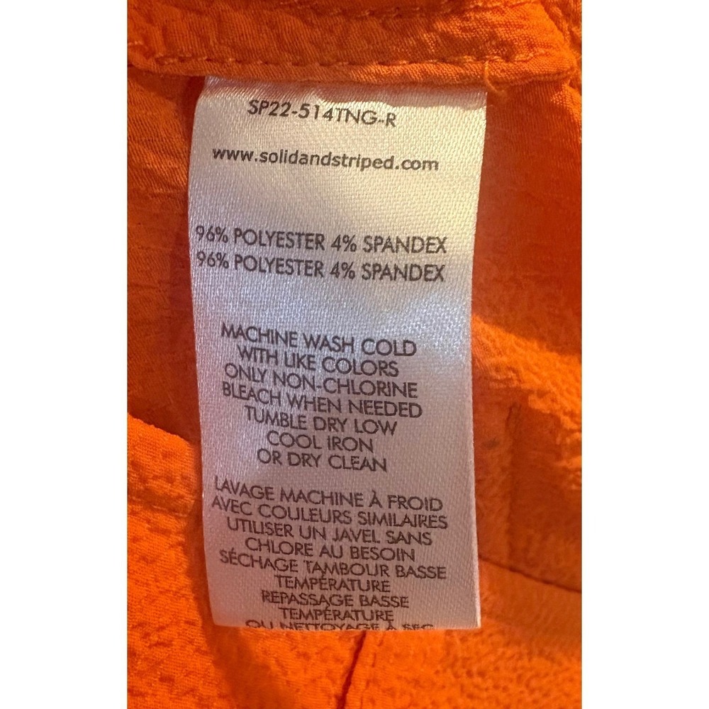 Solid & Striped Tangerine Roya Wide Leg Seersucker Resort Pants Cover Up Size L - Picture 7 of 8